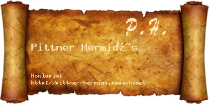 Pittner Hermiás névjegykártya